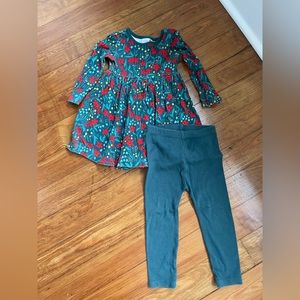 2T Hanna Andersson holiday skater dress and leggings set